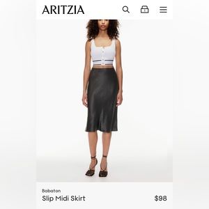 Aritzia barbaton slip midi skirt